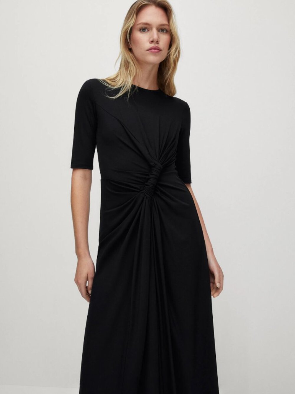 Massimo Dutti Long Dress with Front Knot